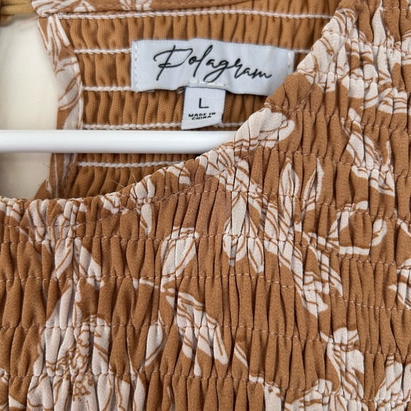 Polagram Brown and White Ruffled Tiered Maxi Dress - Picture 4 of 8